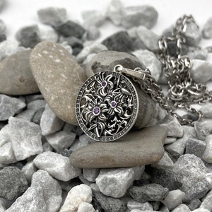 Sterling Silver Lily Flower Pendant Necklace, Mothers Day