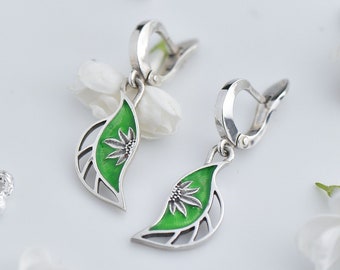 Sterling Silver Sunflower Earrings: Handmade Floral Jewelry