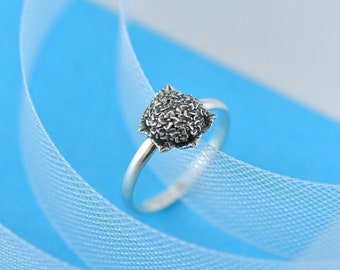Sterling Silver Hydrangea Ring: Handmade Floral Jewelry