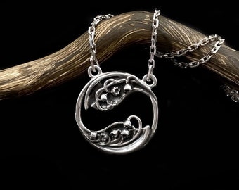 Sterling Silver Lily of the Valley Pendant: Handmade Floral Necklace