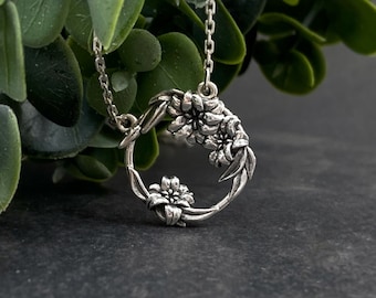 Sterling Silver Lily Pendant Necklace: Handmade Floral Jewelry