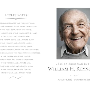 Funeral Bulletin, Funeral Program, Editable Bulletin, Custom Program, Funeral Template, Digital Download