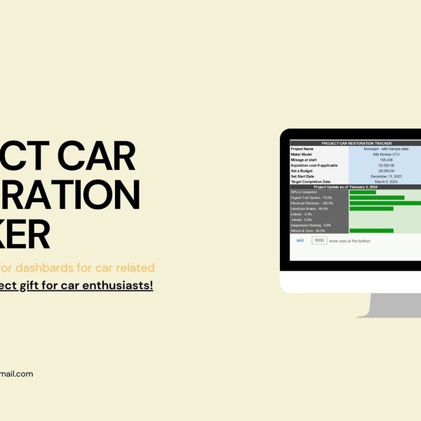 Ultimate Car Restoration Project Tracker - Google Sheets