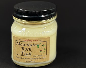Mountain Rock Trail / Soy Candle / 7 oz / Hand Poured / Mason Jar / Quality / TikTok Candle/ Candles for Men / Man Candles / Masculine