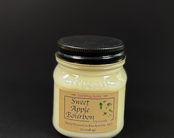 Sweet Apple Bourbon / Soy Candle / 7 oz / Hand Poured / Mason Jar / Quality / TikTok Candle/ Candles for Men / Man Candles / Masculine