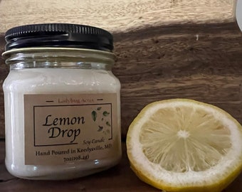 Lemon scented soy candle / Fresh Citrus Fragrance / Natural Soy Candle / Mason Jar ambiance / TikTok candle trends / Aromatherapy  for Home