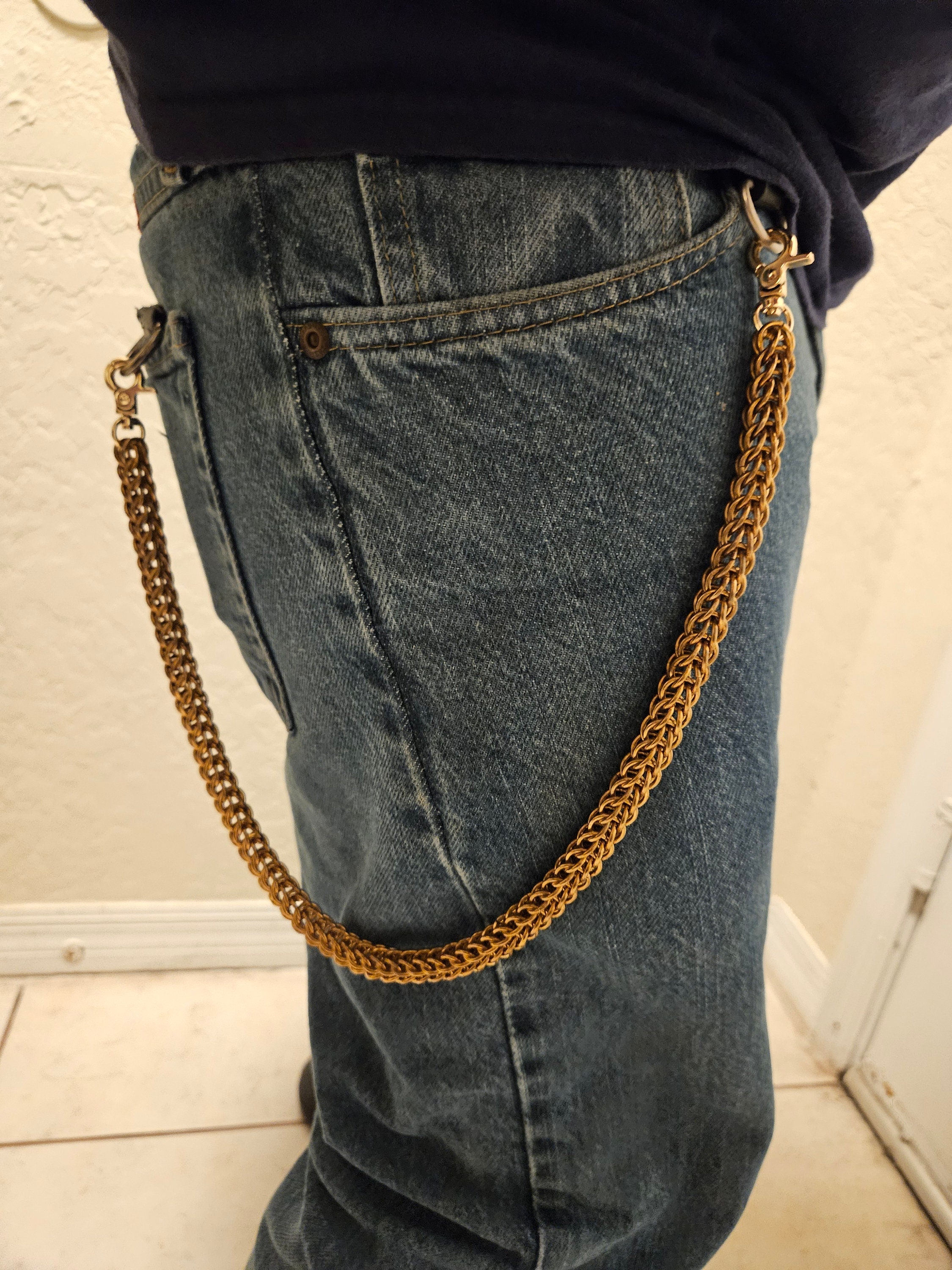 Chaîne Portefeuille Mailles – Galvanisée – Gauge 14 – Modèle Full Nelson – Fait Main