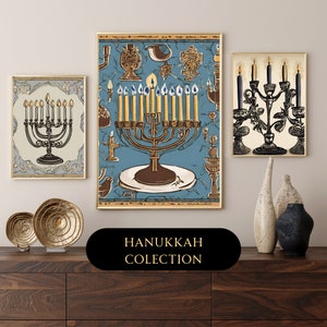 Chanukka Digitale Papiere 55, Happy Chanukka, Gold Menorah SVG, Chanukka Clipart, Chanukka Papier, Davidstern, Jüdisches Neujahr, PNG PDF
