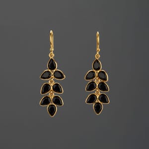 gold earrings for black dress Chic Black Circle Drop Earrings | Statement Earrings