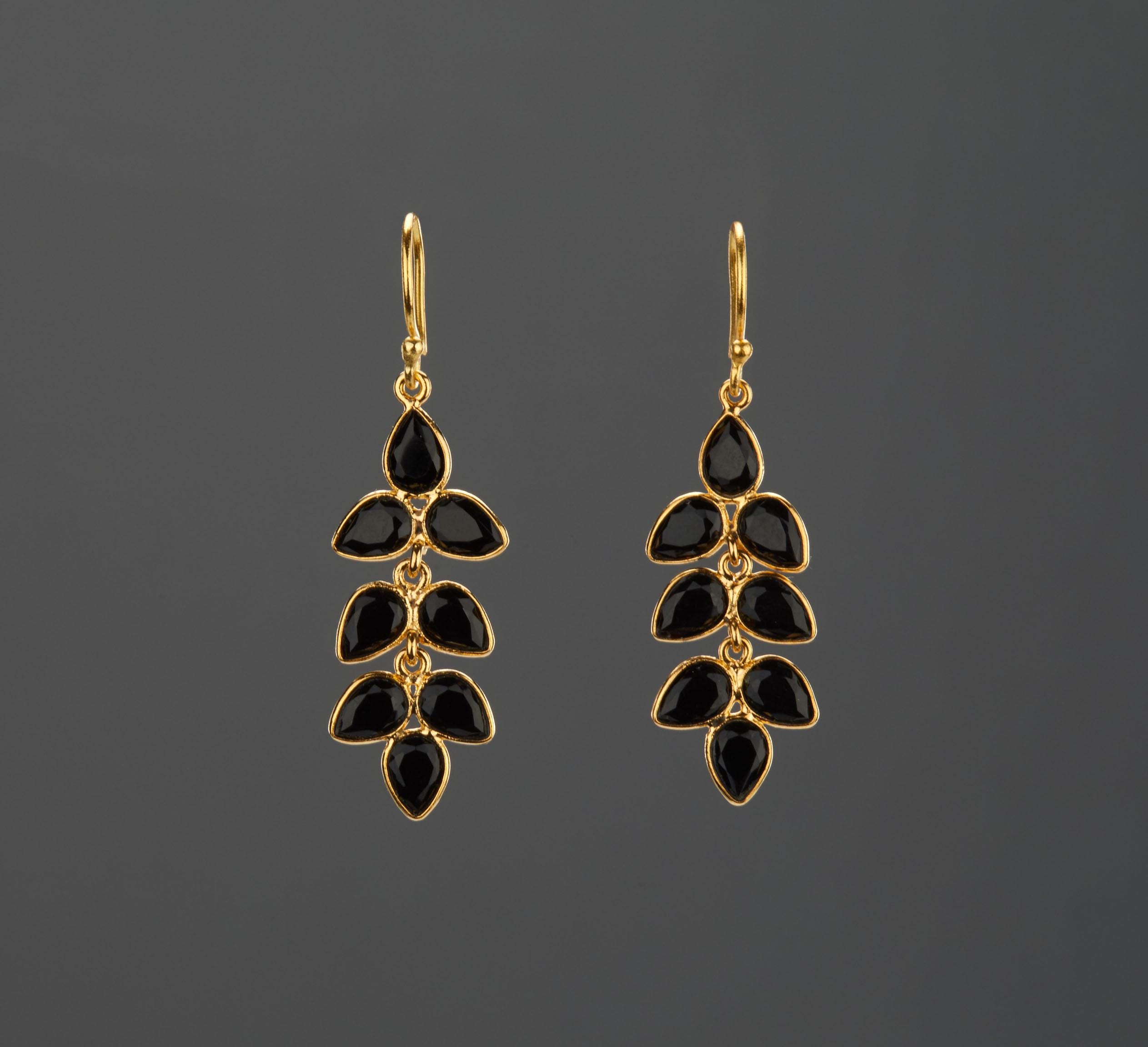 black dress gold earrings Livia Sundress - Golden Wheat
