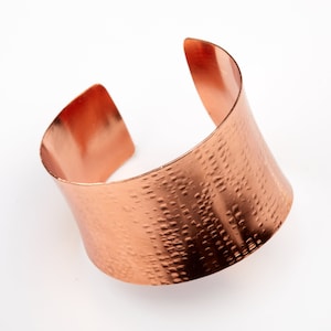 Wide rustic textured copper cuff bracelet with saddled profile,saddle curved cuff with tapered width