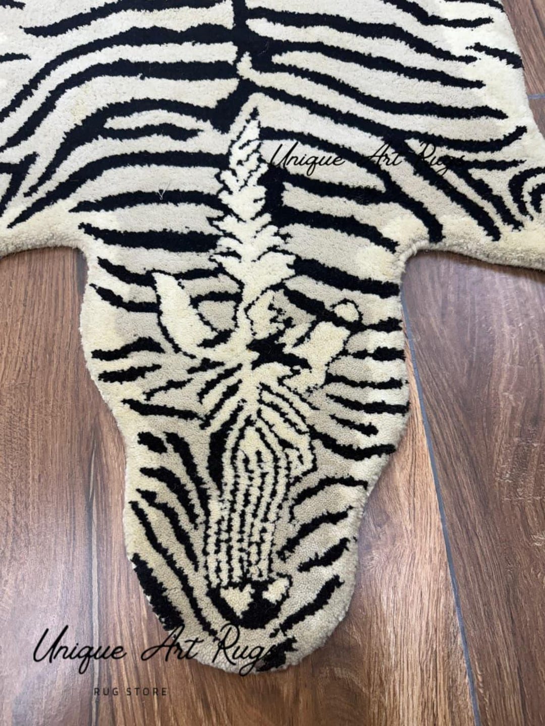 Hand Tufted Zebra Rug, Black and Ivory Animal Print, Safari Style - Etsy