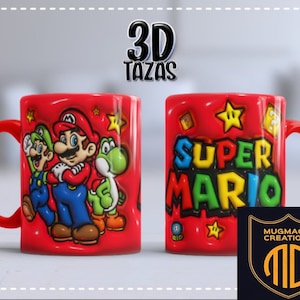 Opgeblazen mok - Cartoon 3D mokken ontwerp, mok wraps - 11-15oz mokken - sublimatie ontwerpen - mok sjabloon