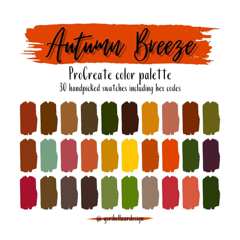 Procreate Color Palette Autumn Breeze - Etsy
