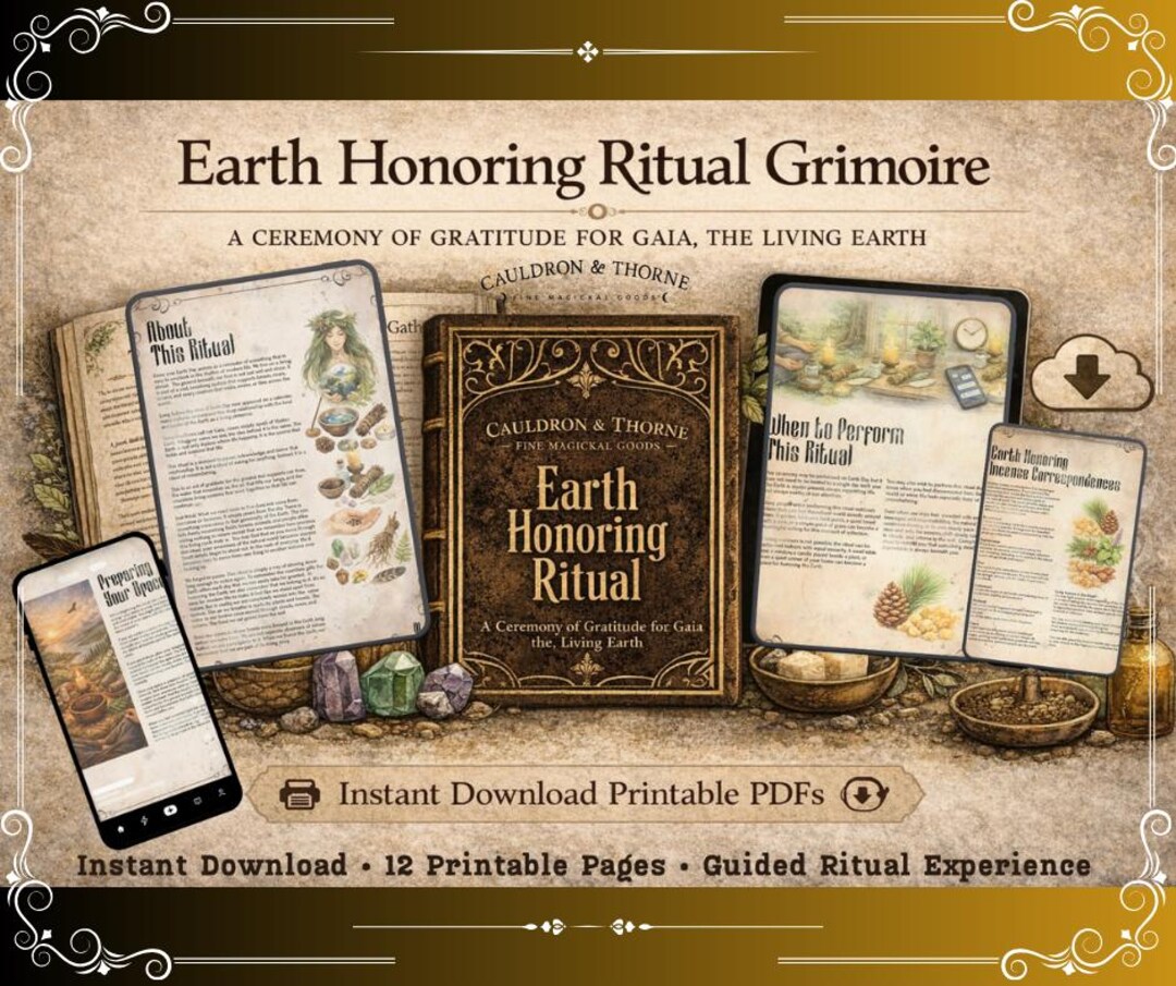 Earth Honoring Ritual Printable | Grimoire Pages PDF | Grounding Ritual ...