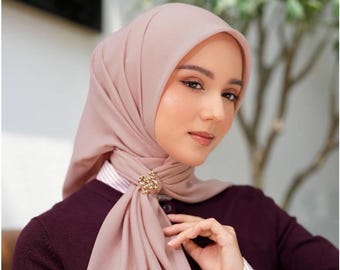 Lightweight Voal Hijab: Soft Plain Square Scarf (115x115cm)