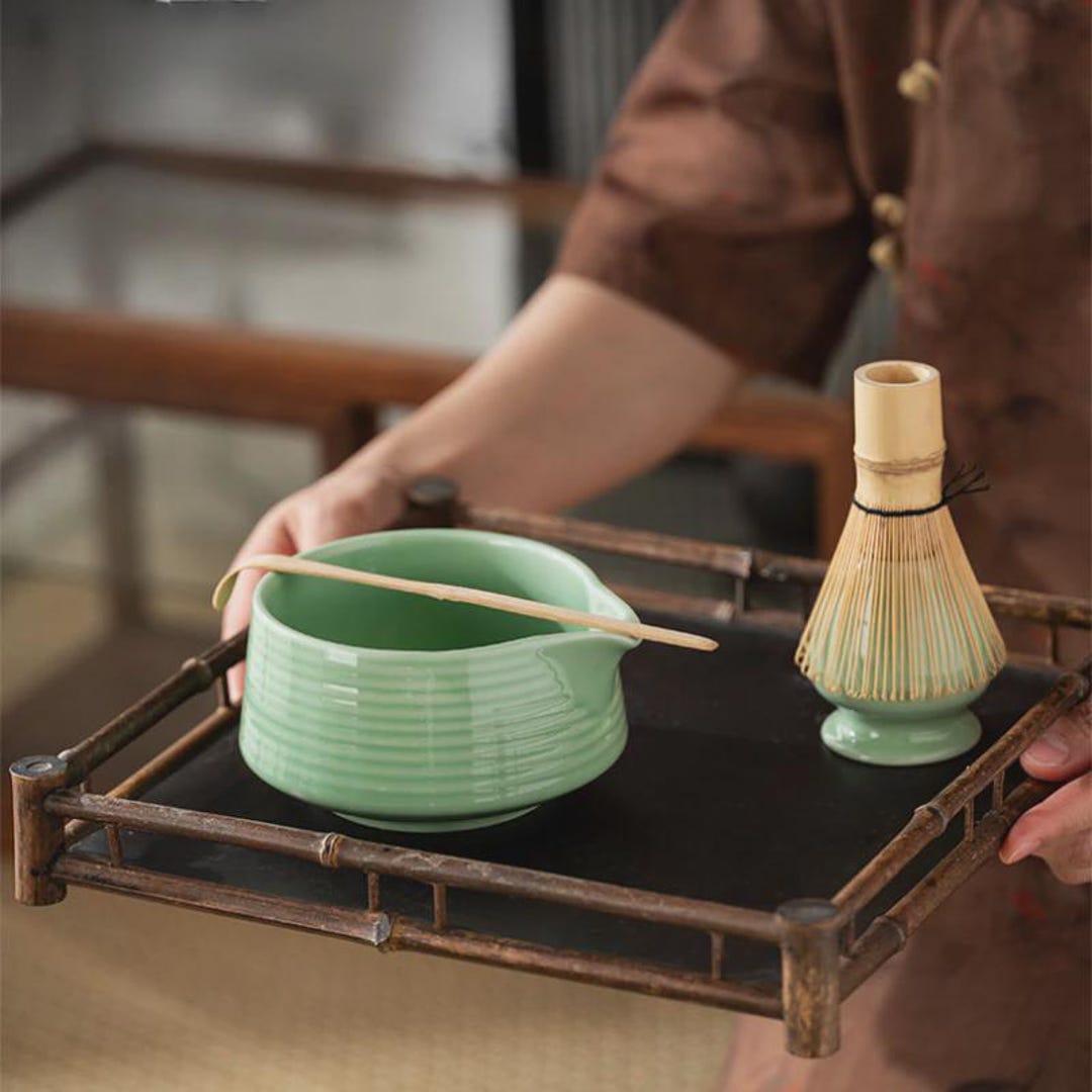 Matcha Making Set: Ceramic Bowl, Bamboo Whisk, Tea Scoop - Etsy