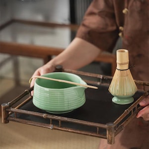 Matcha Making Set: Ceramic Bowl, Bamboo Whisk, Tea Scoop