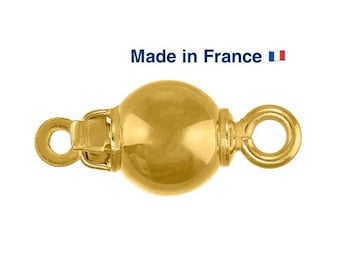 18k gold pearl clasp, 18k gold ball clasp, 750 yellow gold, gold safety clasp, jewelry connectors, gold jewelry clasp