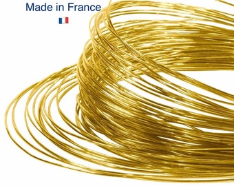 Fil d'or 18 carats, 0,60 mm de diamètre - fil or 18k - vendu au mètre - fabrications bijoux - bijoux fil d'or massif 750, fournitures bijoux