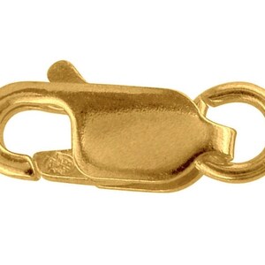Fermoir mousqueton rond - doré à l'or fin 18 K - 15 mm