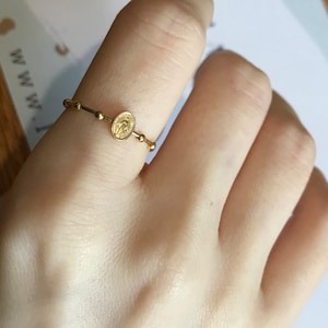 Adjustable 18 carat gold ring with 6 mm blank 18 carat solid gold, artisan jewelry, minimalist jewelry, minimal jewelry, women's ring image 4