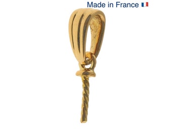 Beliere solid gold 18 carat mobile striped for pearl from 6 to 12 mm in diameter, beliere attachment, pendant support, jewelry connector