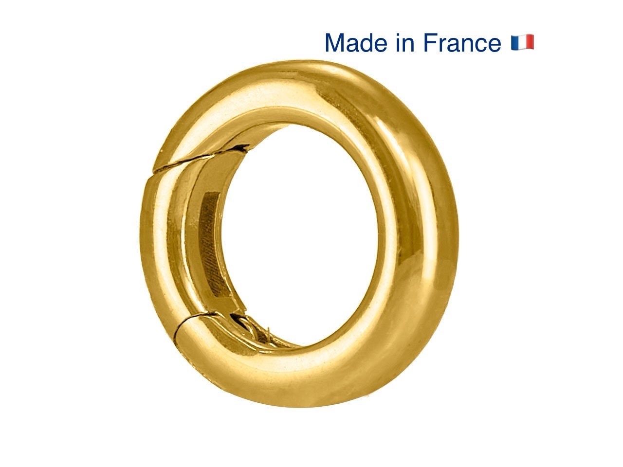 18k gold clasp, round and domed, 18k solid gold jewelry clasp, 750 clasp, 18k yellow gold hinged connector clasp