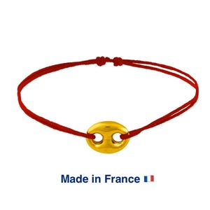 Red string bracelet with 18k gold coffee bean, Lucky bracelet, Man bracelet, Woman bracelet, gift for man, 18k 750 yellow gold