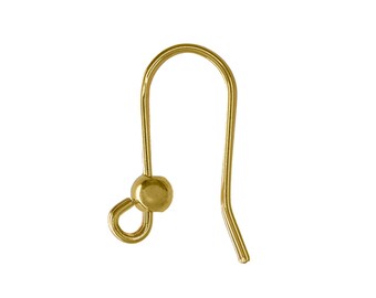 Hook for 18 carat gold earring, 18k 750 yellow gold, jewelry supplies, jewelry making, sold by the piece