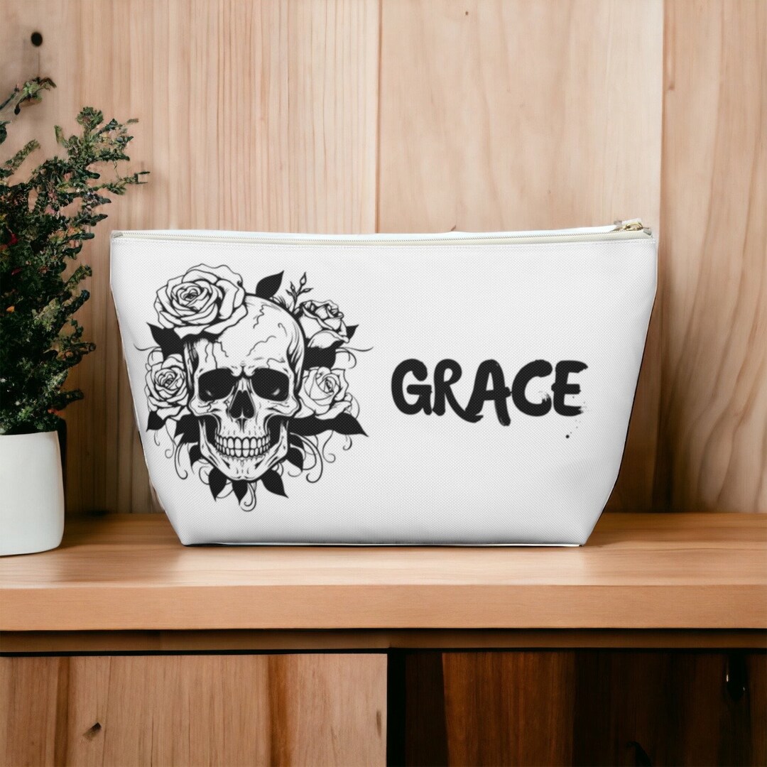 Personalized Gothic Makeup Bag Halloween Toiletry Bag Gothic Etsy