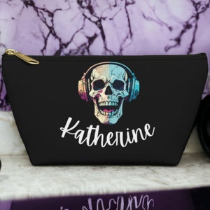 Custom Skull Makeup Bag: Goth Toiletry Travel Organizer