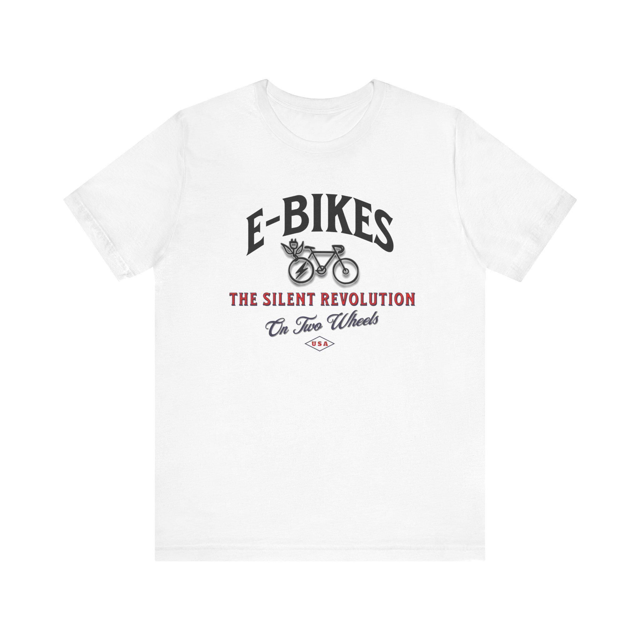 Vélo électrique - La révolution silencieuse - T-shirt unisexe à manches courtes en jersey, Amateurs de vélos électriques, Amateurs de vélos électrique