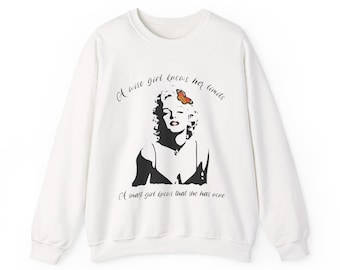 Marilyn Monroe Sweatshirt, A wise girl knows her limits - A smart girls knows she has none - Blend™ Crewneck Sweatshirt