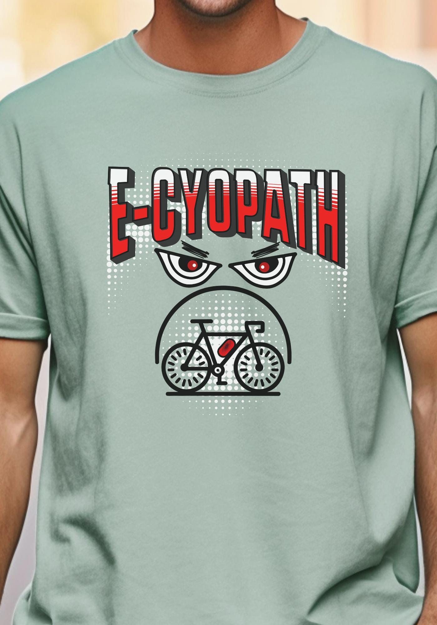 T-shirt e-cyopathe, passionné de vélo, cadeau pour cyclistes, amateur de vélos électriques, vélo électrique drôle, vélo électrique, vélo électrique, c