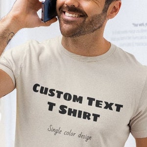 Camiseta com texto personalizado para ele ou ela, estampa personalizada personalizada - Camiseta unissex Softstyle