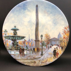 Louis Dali Limoges Plate: La Place de la Concorde, Paris Scene