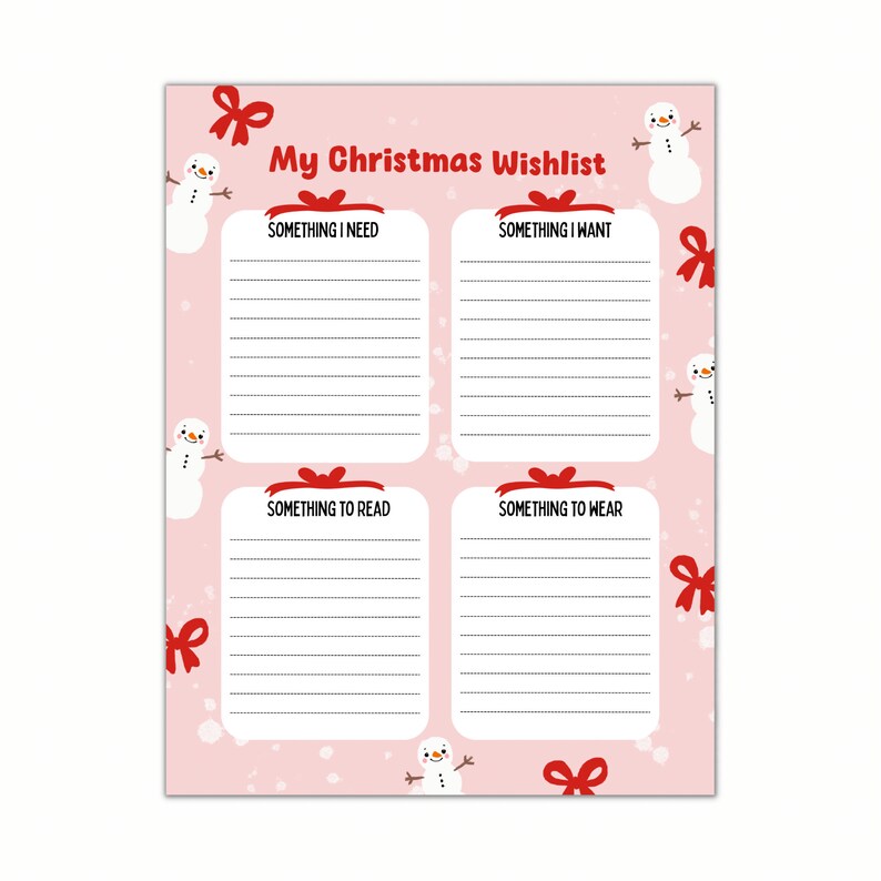 Printable Christmas List Template Christmas Planner Digital Download ...