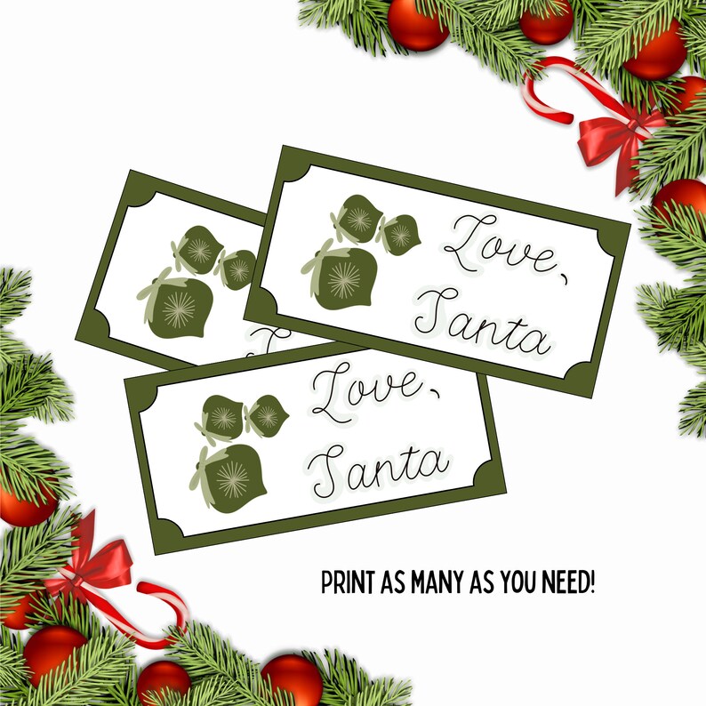 Printable Gift Tags From Santa Printable Santa Gift Tags - Etsy