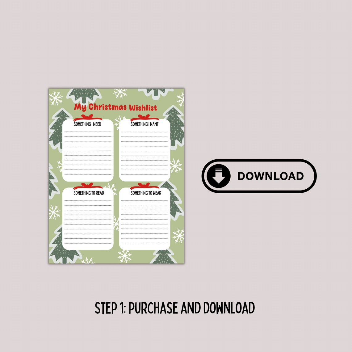 Printable Kids Christmas List Template Printable Christmas List for Kids Digital Download Letter ...