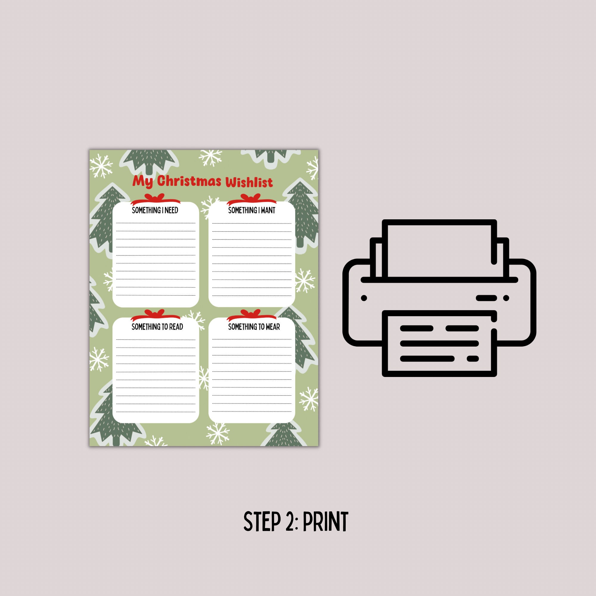 Printable Kids Christmas List Template Printable Christmas List for ...