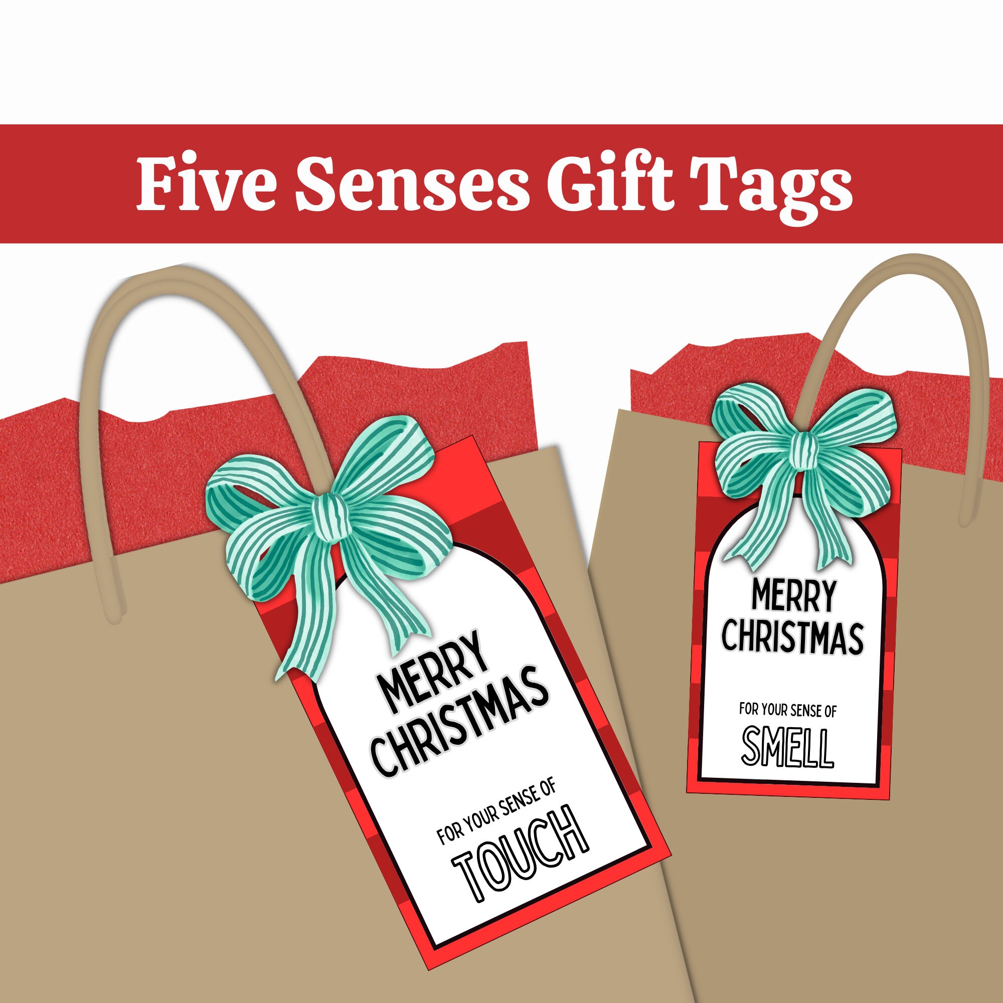Five Senses Gift Tags Printable Red Gift Tags Printable Five Senses ...