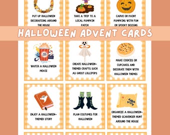 ハロウィンアドベントカレンダーカード ハロウィンキッズアクティビティ ハロウィンアドベントカレンダーのお菓子 ハロウィン印刷可能カード ヴィンテージハロウィンキッズ