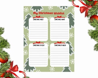 Printable Christmas List Template Christmas Planner Digital - Etsy