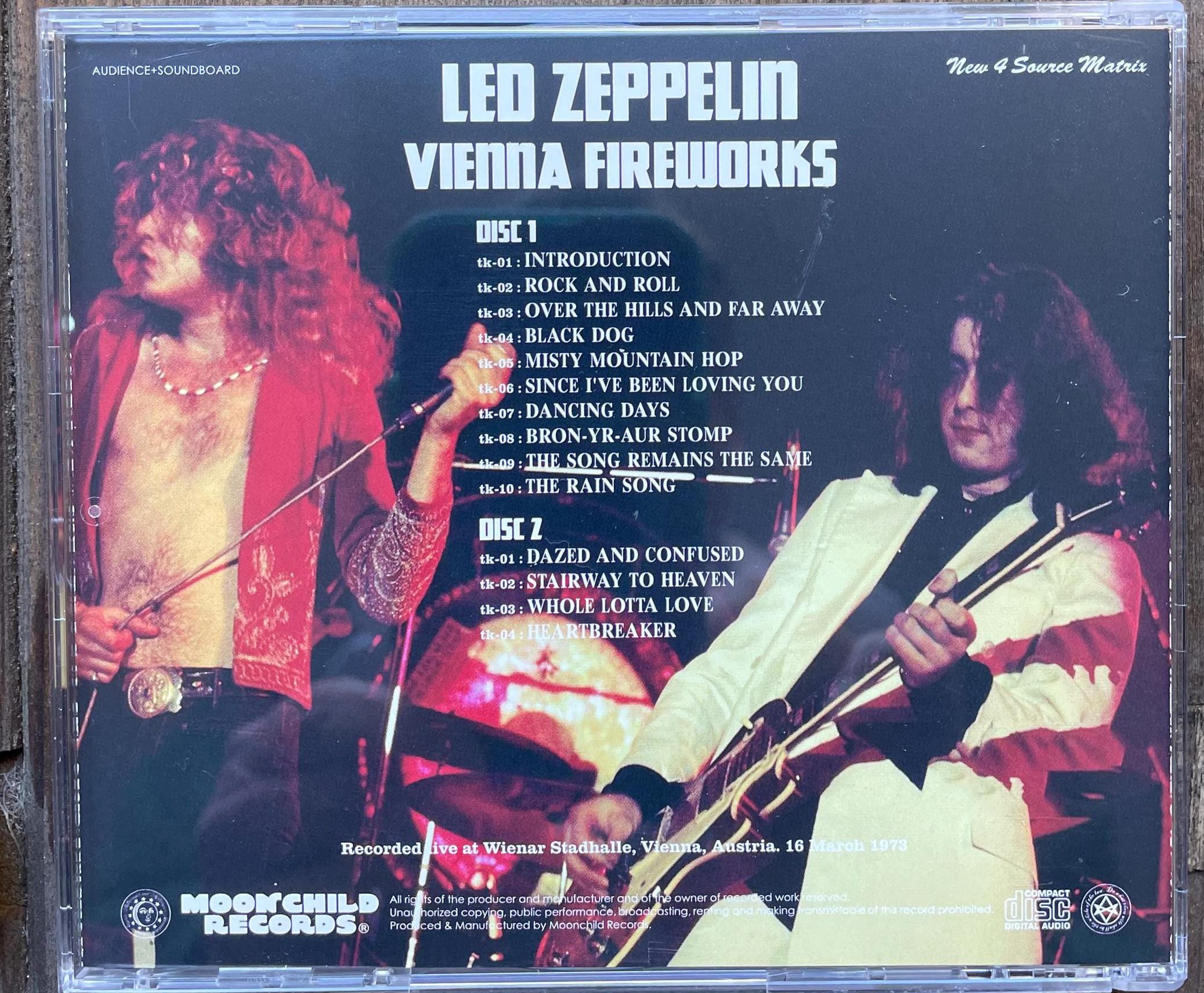 Led Zeppelin 2CD Vienna Fireworks Austria 1973 Moonchild New