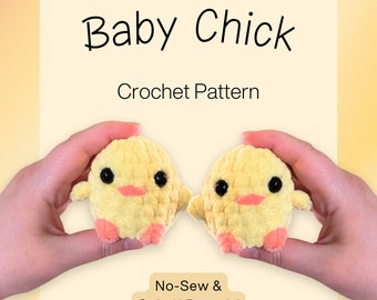 Küken Häkelanleitung PDF - Amigurumi Muster, Tiere, dicke Wolle, Puppe, Spielzeug, Plüschtier, Huhn, gelbes Küken