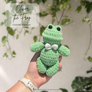 Schema PDF per rana all'uncinetto - Senza cuciture, Amigurumi, Filato grosso, Decorazioni, Giocattoli, Peluche, Senza cuciture, Poche cuciture, Realizzazione rapida, pupazzo, ranocchietta
