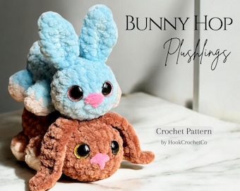 Bunny Plushlings Crochet Pattern PDF - Rabbit, Cute, Easter, Spring, Animal, Pets, Amigurumi, Toys, Plush, Low Sew