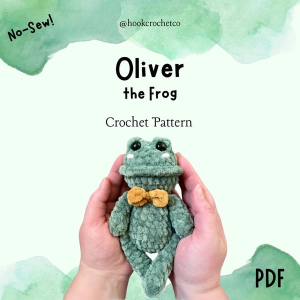 Frog Crochet Pattern PDF - No-sew, Amigurumi, Chunky Yarn, Decor, Toys, Plush, No Sew, Low Sew, Quick make, stuffie, froggy
