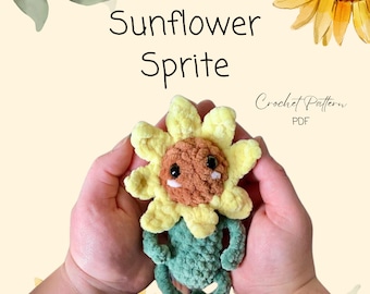 Sunflower Sprite Häkelanleitung PDF - Amigurumi, Decor, Toys, Plush, No Sew, Low Sew, Quick make, fabricie, häkeln Pflanze, häkeln Blumen